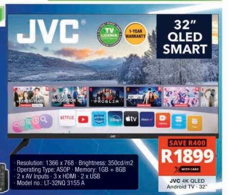 JVC 4K QLED Android TV - 32"