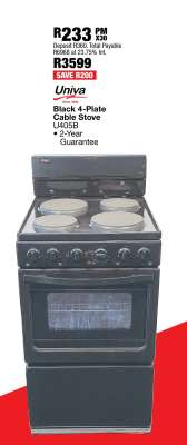 Univa Black 4-Plate Cable Stove U40B5