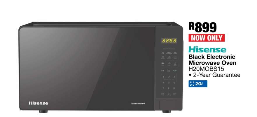 Hisense Black Electronic Microwave Oven