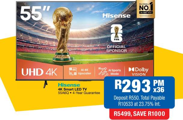 Hisense 4K Smart LED TV 55A6G