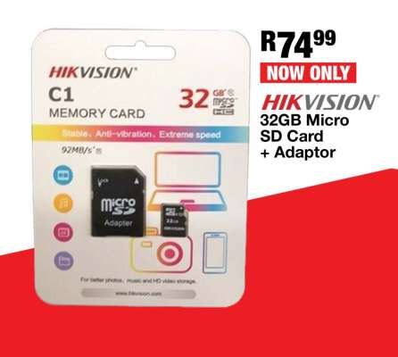 HIKVISION 32GB Micro SD Card + Adaptor