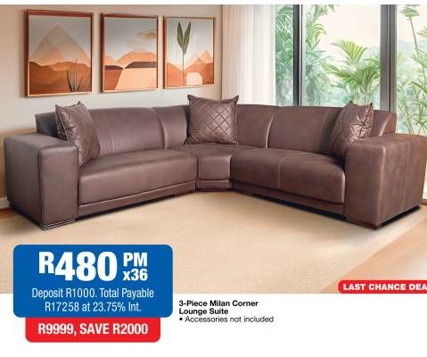 3-Piece Milan Corner Lounge Suite
