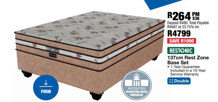 Restonic 137cm Rest Zone Base Set