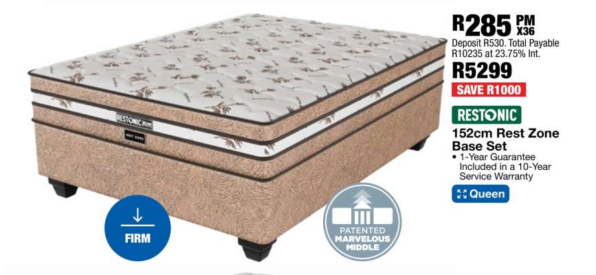 Restonic 152cm Rest Zone Base Set