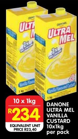 DANONE ULTRA MEL VANILLA CUSTARD 10x1kg per pack
