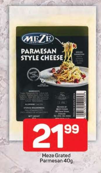 Meze Grated Parmesan 40g