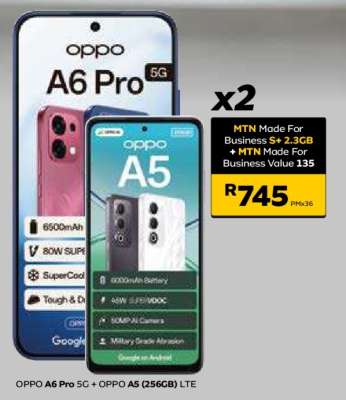 OPPO A6 Pro 5G + OPPO A5 (256GB) LTE