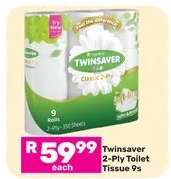 Twinsaver 2-Ply Toilet Tissue 9's