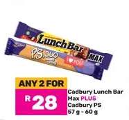 Cadbury Lunch Bar Max PLUS Cadbury PS