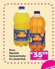 Oros Squash Concentrate 2 L Assorted