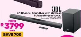 JBL 3.1 Channel Soundbar with Wireless Subwoofer (SB5600BLK)