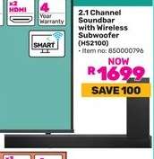 2.1 Channel Soundbar with Wireless Subwoofer (HS2100)