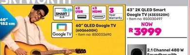 43" 2K QLED Smart Google TV (43ES520H)