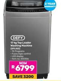 DEFY 17 kg Top Loader Washing Machine