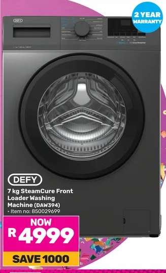 DEFY 7 kg SteamCure Front Loader Washing Machine (DAW394)