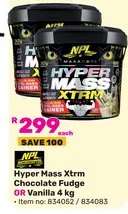 Hyper Mass Xtrm Chocolate Fudge OR Vanilla 4 kg