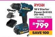 RYOBI 18 V Starter Power Drill Kit (XD-180)