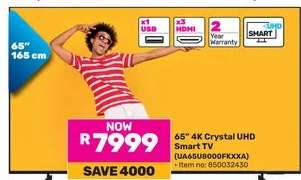 65" 4K Crystal UHD Smart TV