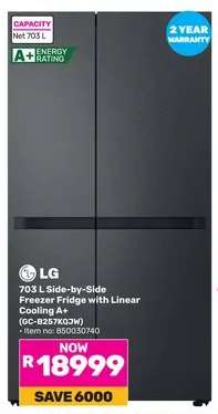LG 703 L Side-by-Side Freezer Fridge
