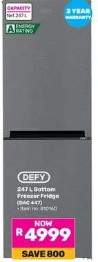 DEFY 247 L Bottom Freezer Fridge