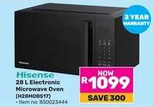 Hisense 28 L Electronic Microwave Oven (H28MOBS17)