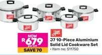 J7 10-Piece Aluminium Solid Lid Cookware Set