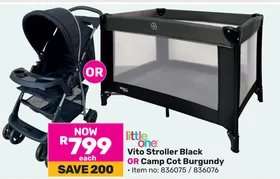 Vito Stroller Black OR Camp Cot Burgundy