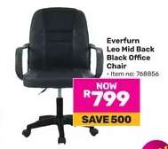 Everfun Leo Mid Back Black Office Chair