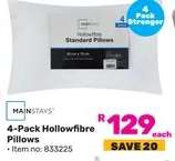 4-Pack Hollowfibre Pillows