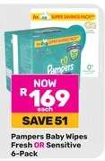 Pampers Baby Wipes Fresh OR Sensitive 6-Pack