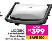 LOGIK Sandwich Grill Panini Press