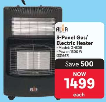 3-Panel Gas/Electric Heater
