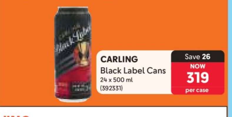 CARLING Black Label Cans
