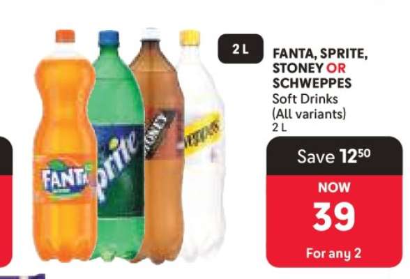 FANTA, SPRITE, STONEY or SCHWEPPES