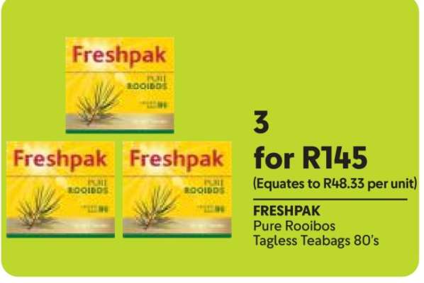 FRESHPAK Pure Rooibos Tagless Teabags 80's