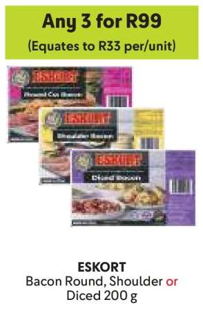ESKORT Bacon Round, Shoulder or Diced 200 g