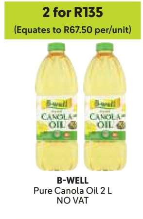 B-WELL Pure Canola Oil 2 L