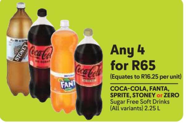 COCA-COLA, FANTA, SPRITE, STONEY or ZERO