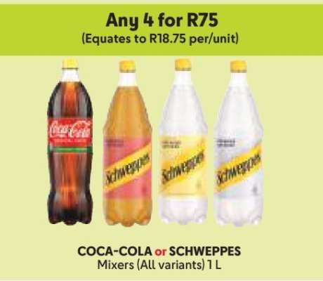 COCA-COLA or SCHWEPPES Mixers