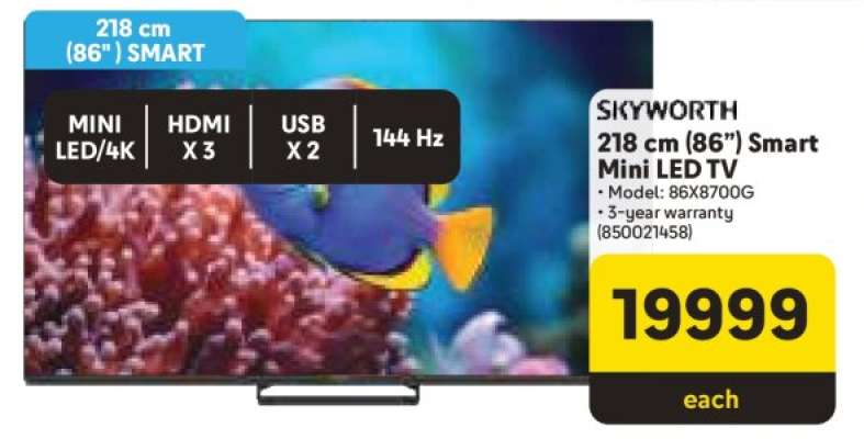 SKYWORTH 218 cm (86”) Smart Mini LED TV