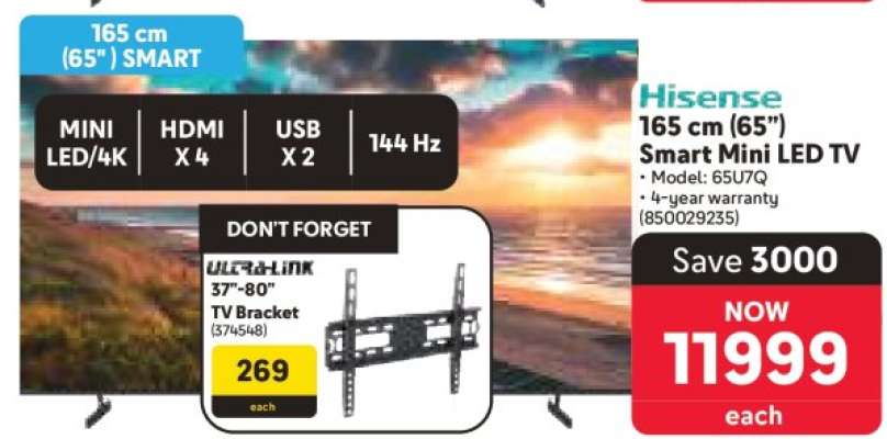 Hisense 165 cm (65") Smart Mini LED TV
