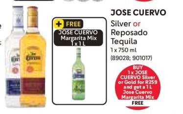 Jose Cuervo Silver or Reposado Tequila