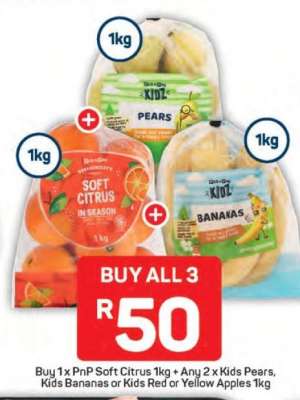 PnP Soft Citrus, Pears, Bananas