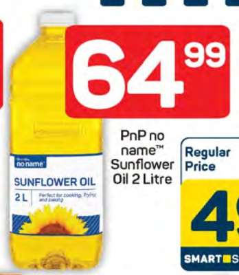 PnP no name™ Sunflower Oil 2 Litre