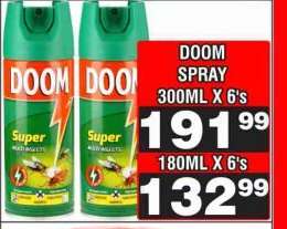 DOOM SPRAY 180ML X 6's