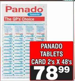 PANADO TABLETS CARD 2's X 48's