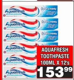AQUAFRESH TOOTHPASTE 100ML X 12's