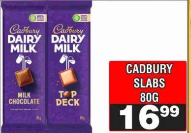 CADBURY SLABS 80G