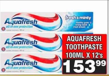AQUAFRESH TOOTHPASTE 100ML X 12's