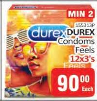 DUREX Condoms Feels 12x3's